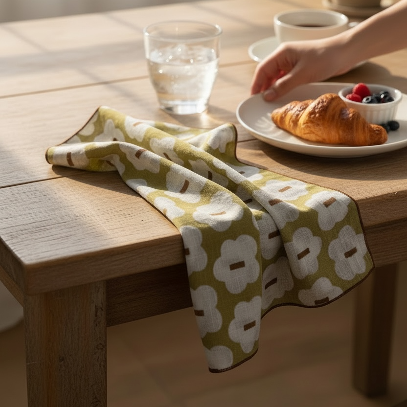 Hand Block Printed Floral Dinner Napkin - 18x18 Inches (Set of 4)