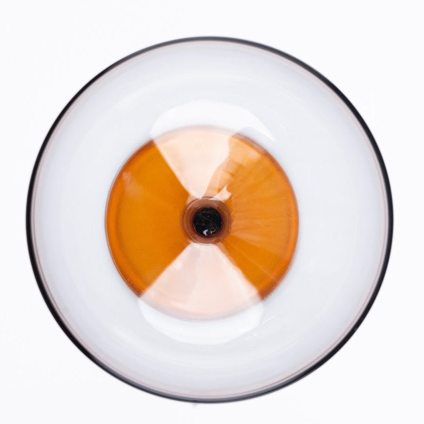 Amber Stemmed Cocktail Glass , 6.3 x 4.3 Inches (Set of 4)