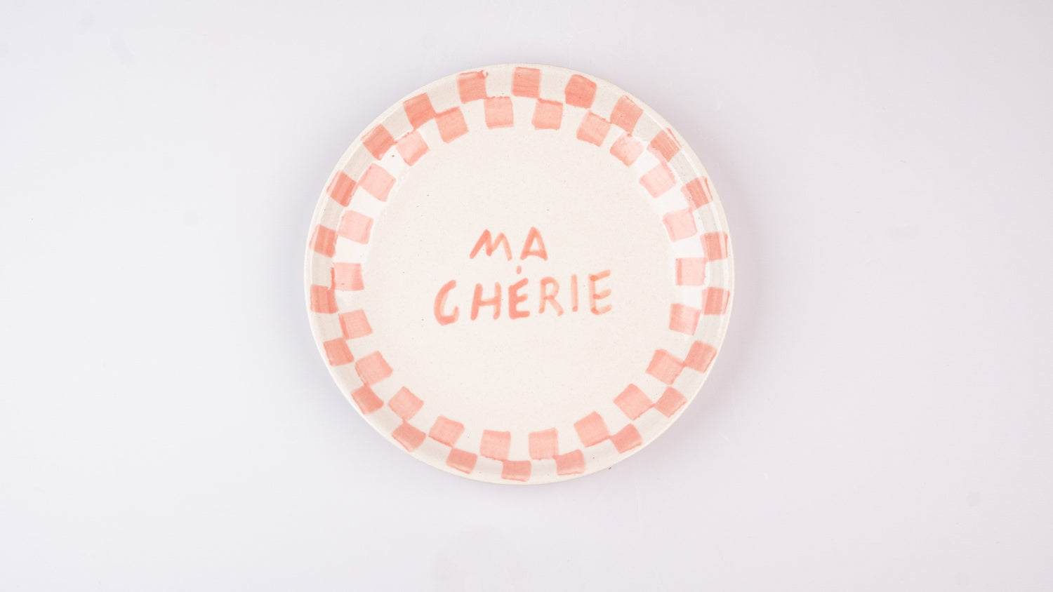 Ma Cherie Pink Ceramic Snack Plate , 7x7 Inches (Set of 2)