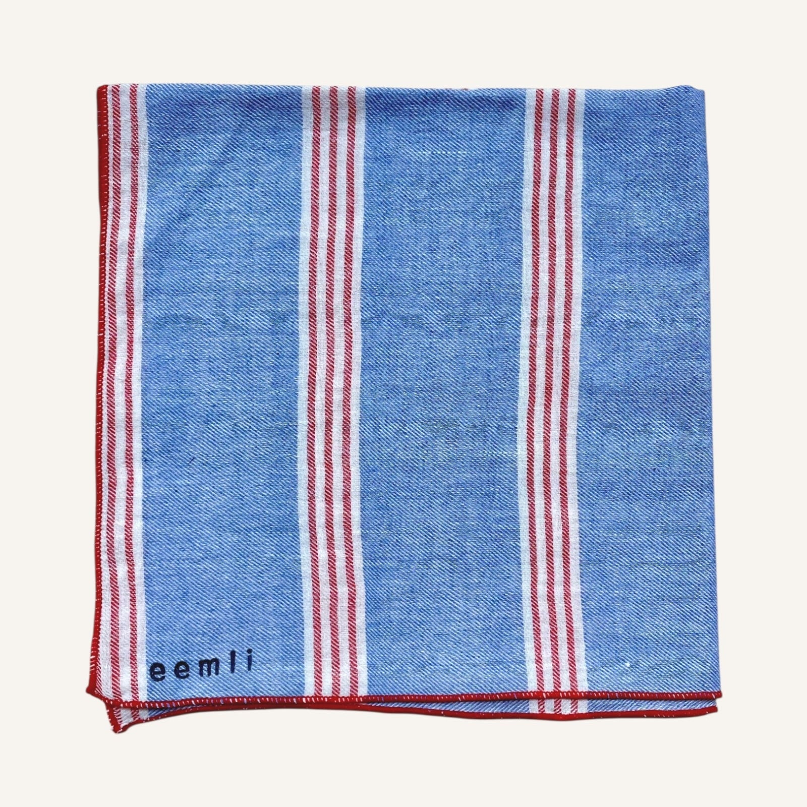 Hand Block Printed Dine Lines Dinner Napkin 18x18 Inches (Set of 4)