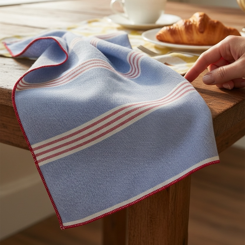 Hand Block Printed Dine Lines Dinner Napkin 18x18 Inches (Set of 4)