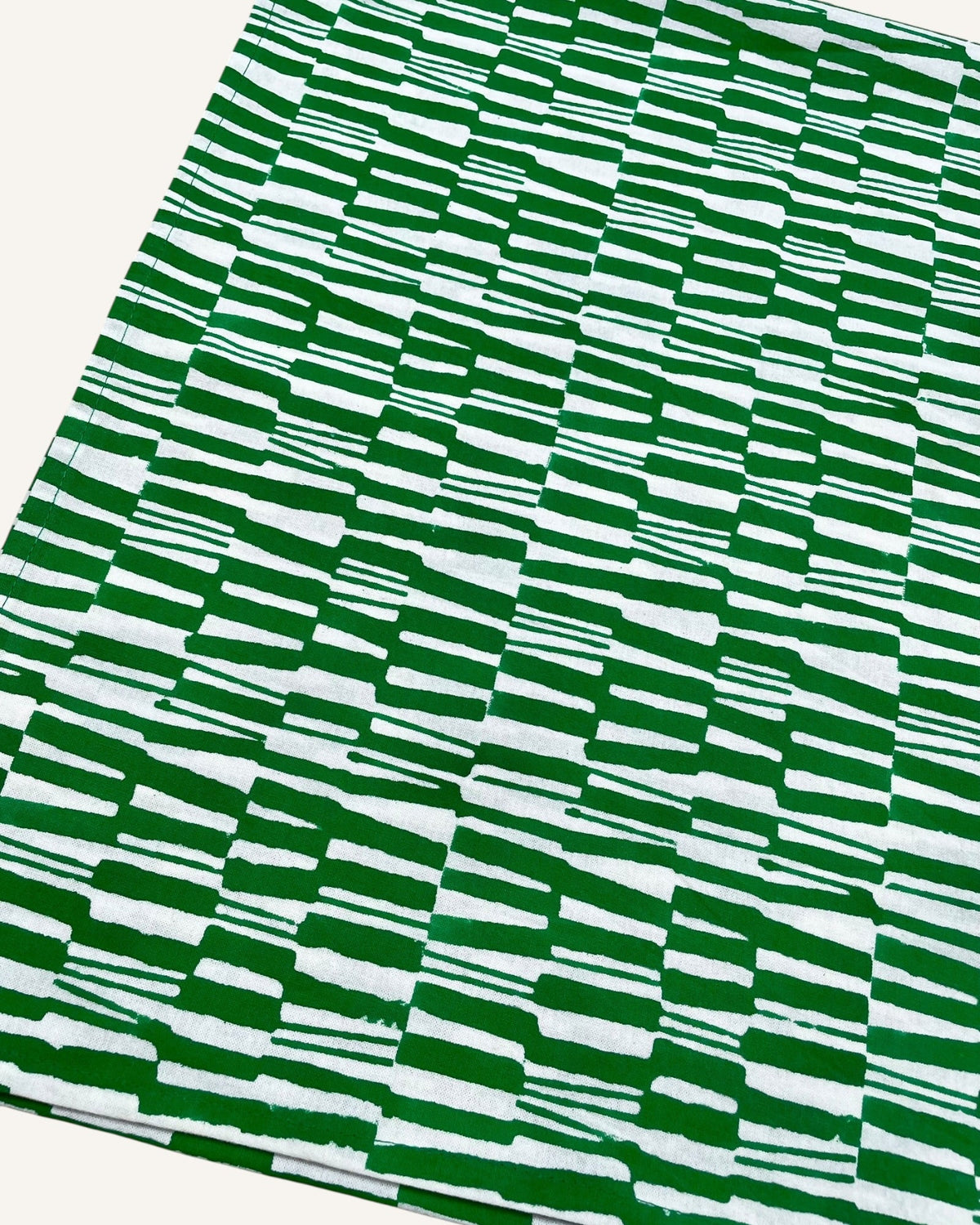 Garden Graph Table Runner | Block Print Cotton | 17x76.5"
