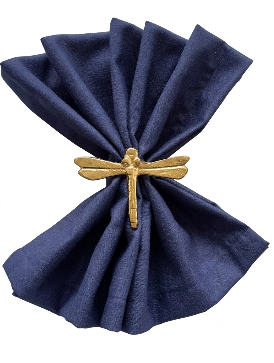 Dragonfly Metal Napkin Ring  3.5 x 2.4 Inches (Set of 4)