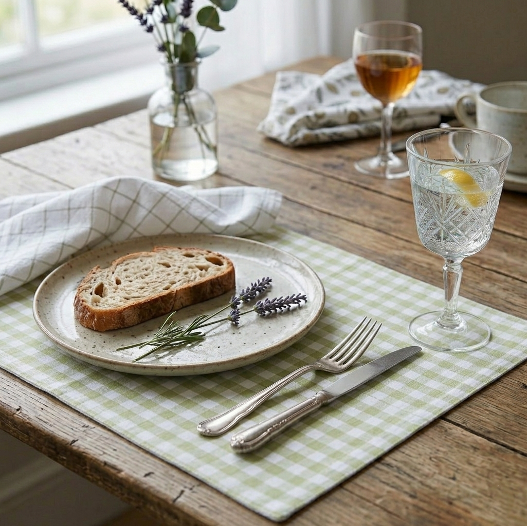 Mini Checkered Cotton Placemats (set of 4), 19 x 13 Inch