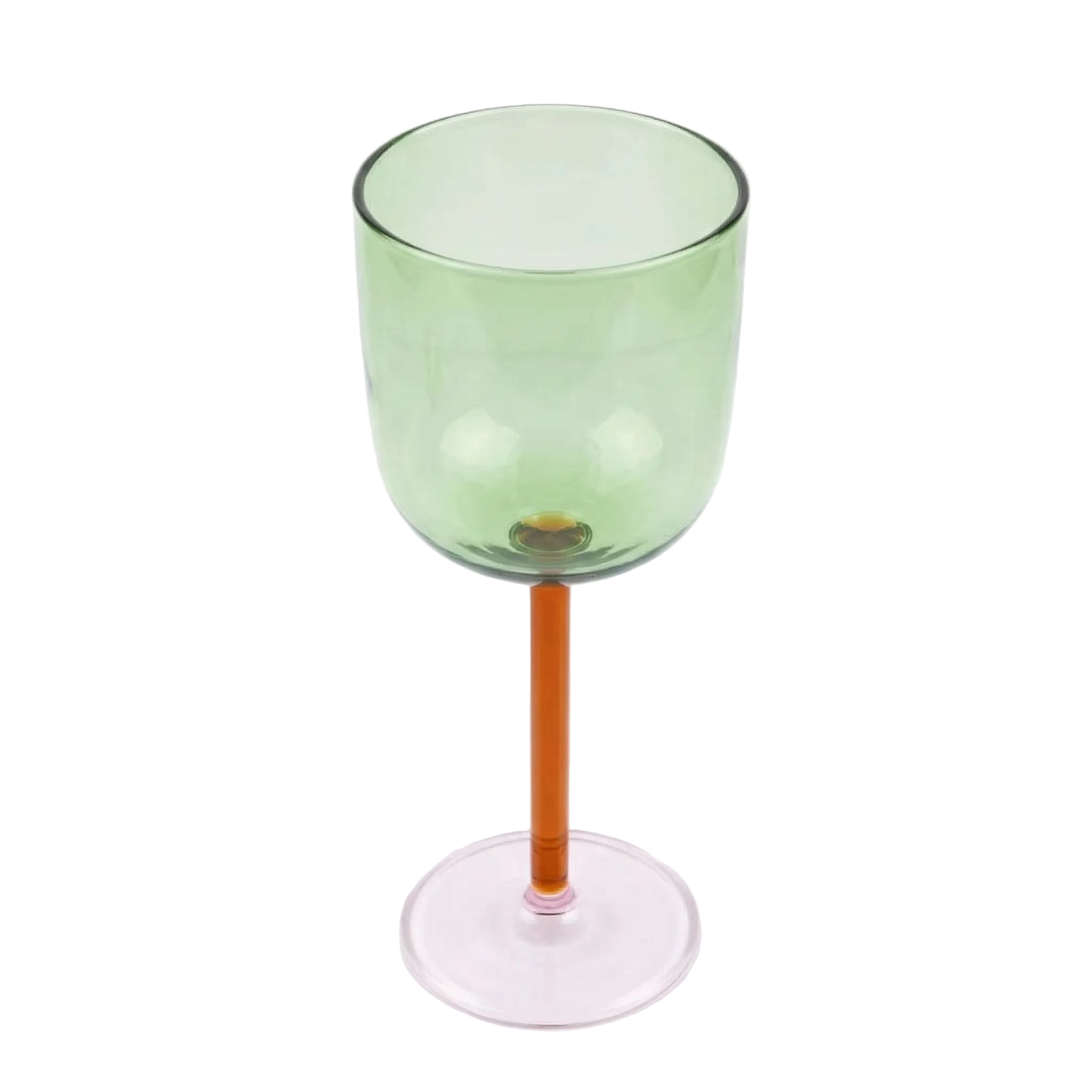 Color Pop Wine Glass - Green,  3 x 7 Inches - (Set of 2)