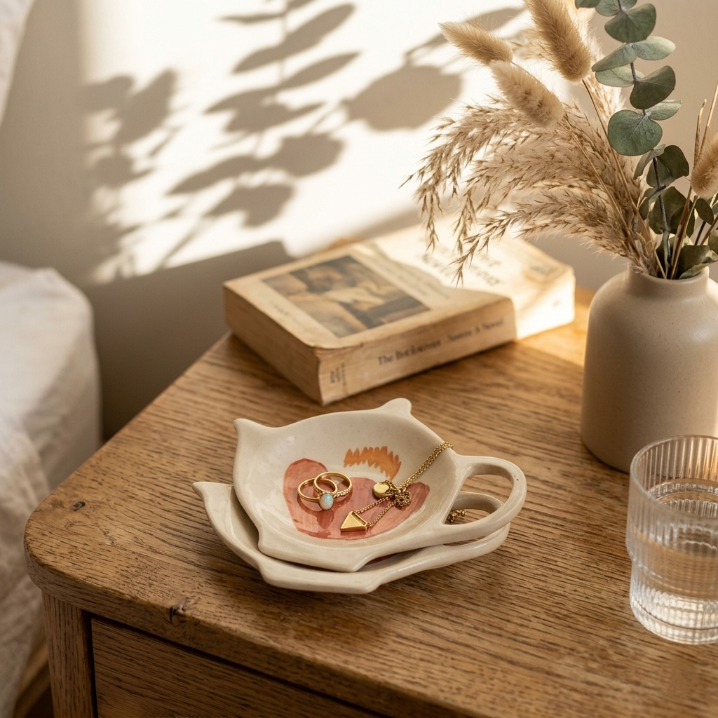 Gypsy Rose Orange Tea Set Thingy (Set Of 2) - 5x4x0.5 Inches