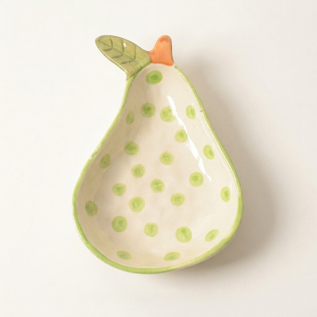 Pear Polka Handmade Serving Bowl 5.5x0.5 Inches (Set of 2)