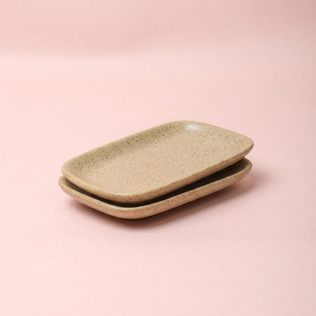 Studio Naturals Herb Green Rectangle Palette (Set Of 2) - 6x3.5x1 Inches