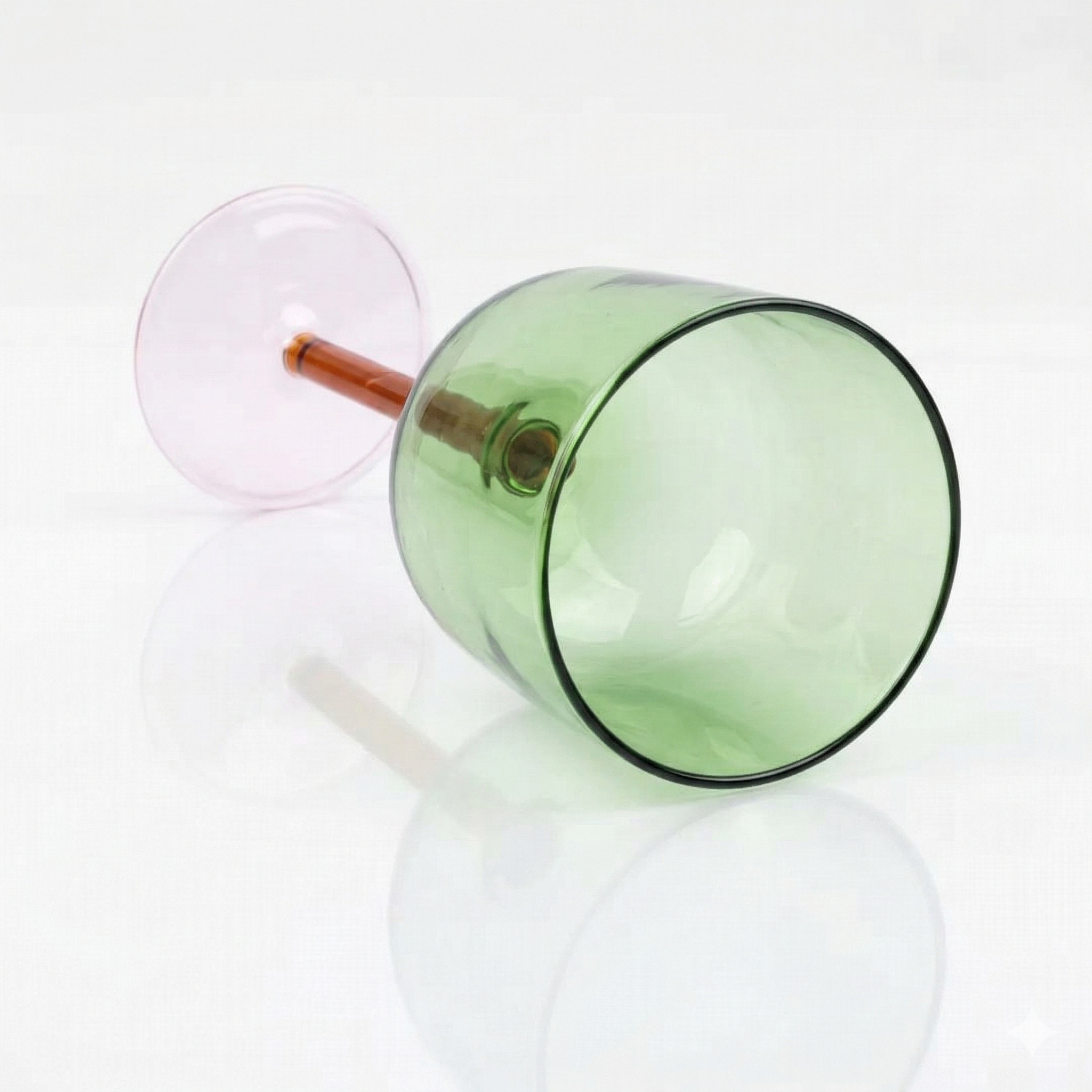 Color Pop Wine Glass - Green,  3 x 7 Inches - (Set of 2)