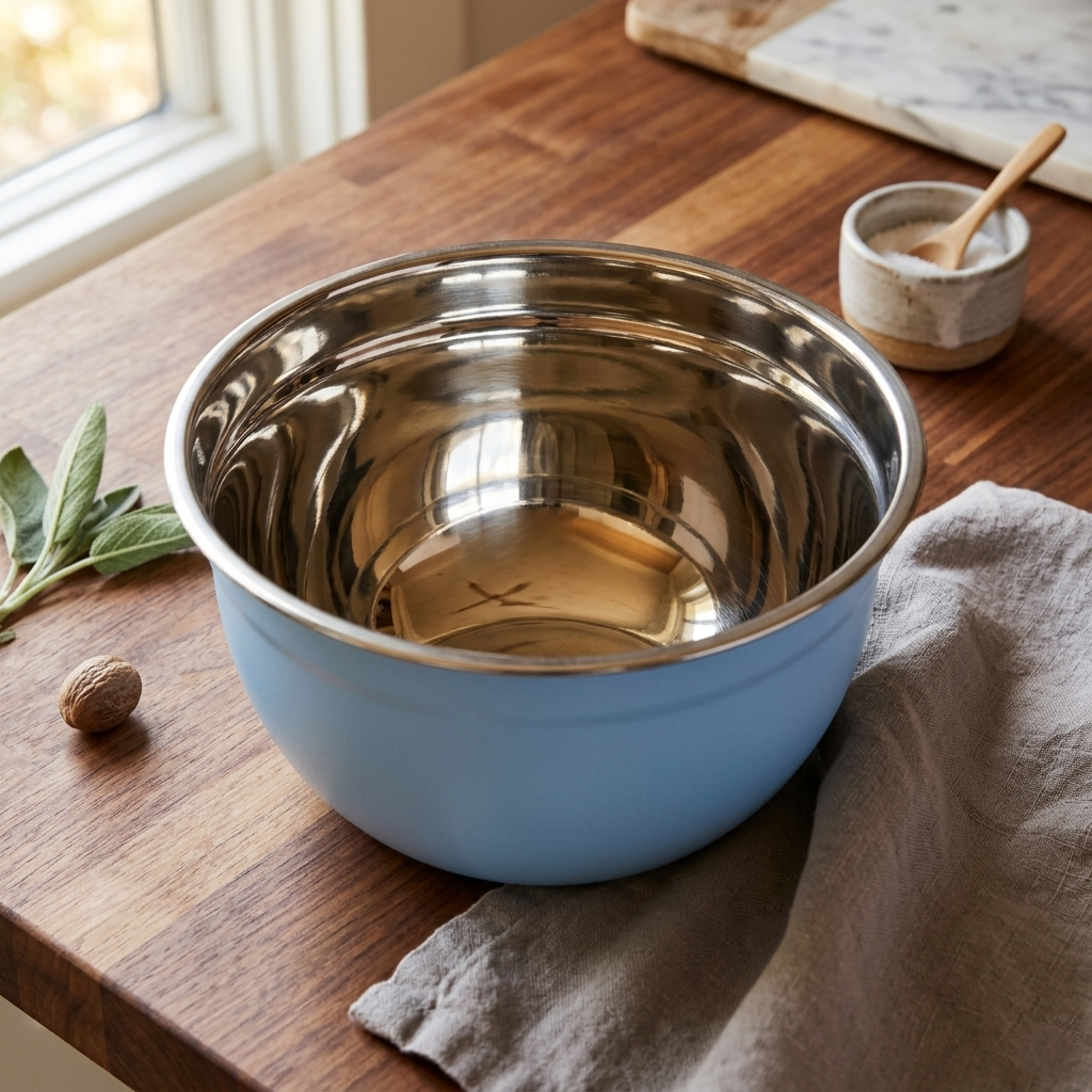 Cuenco Steel Mixing Bowl – Blue, 9.25 x 9.25 x 4.5 Inches