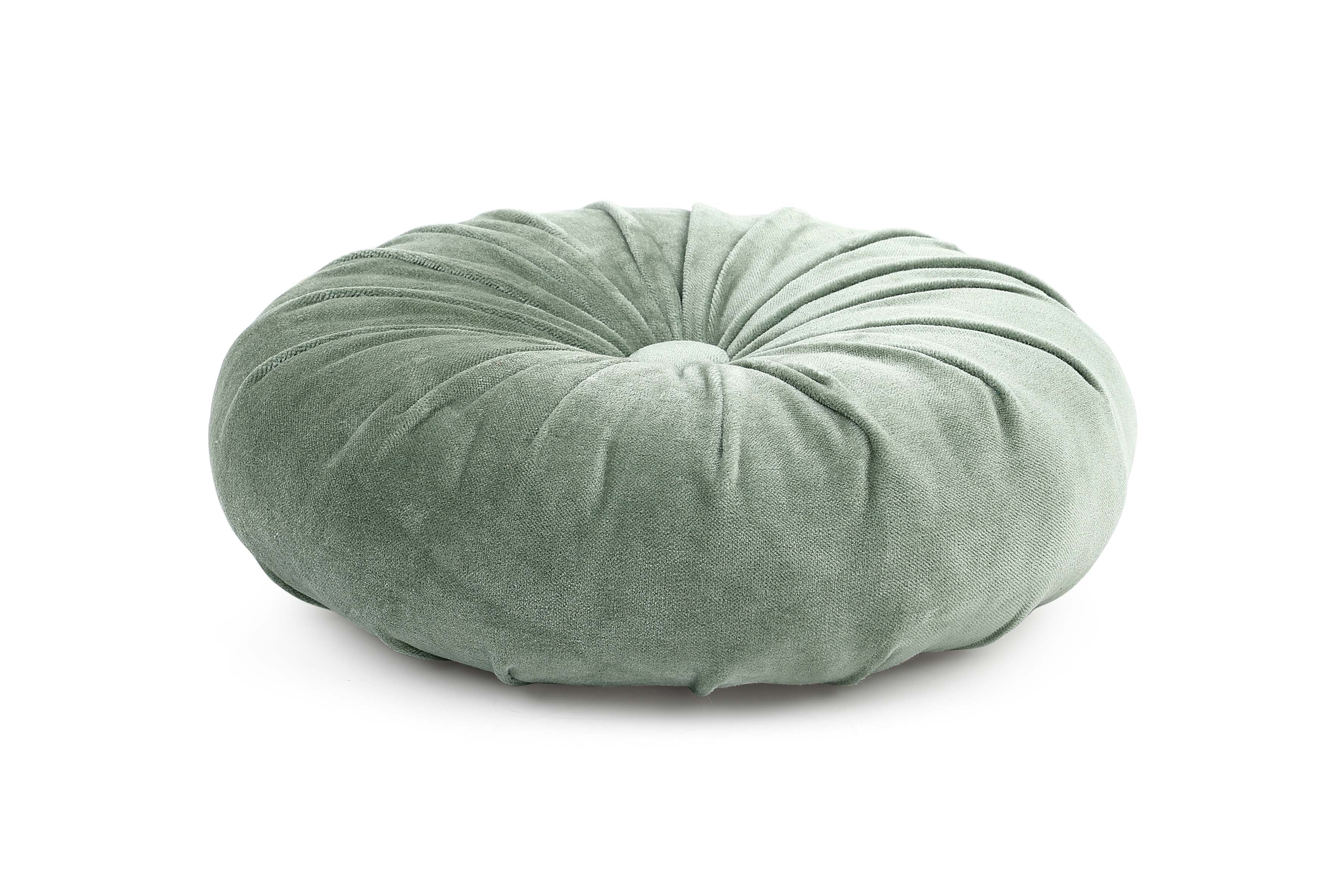 Mini Velvet Round Handmade Pillow - Sage Green - 11 Inch