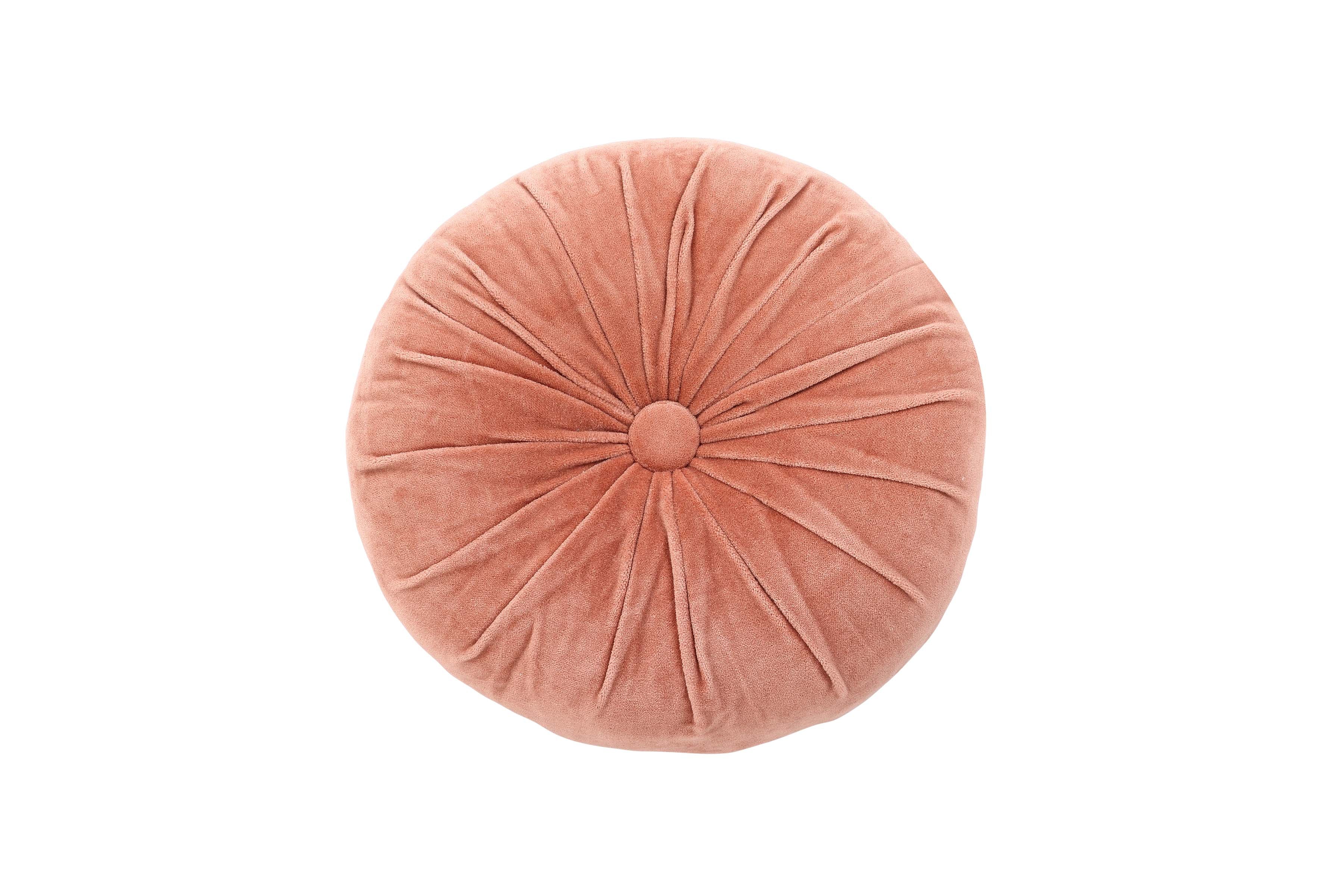 Mini Velvet Round Handmade Pillow, Blush pink - 11 Inch