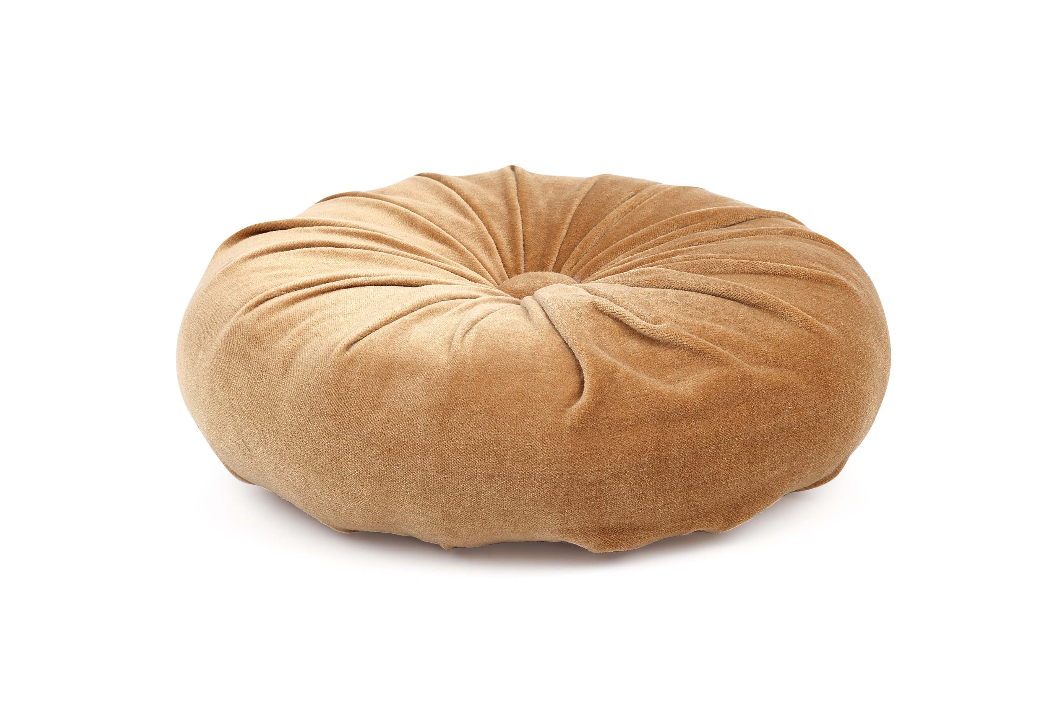 Mini Velvet Round Handmade Pillow - Clay- 11 Inch