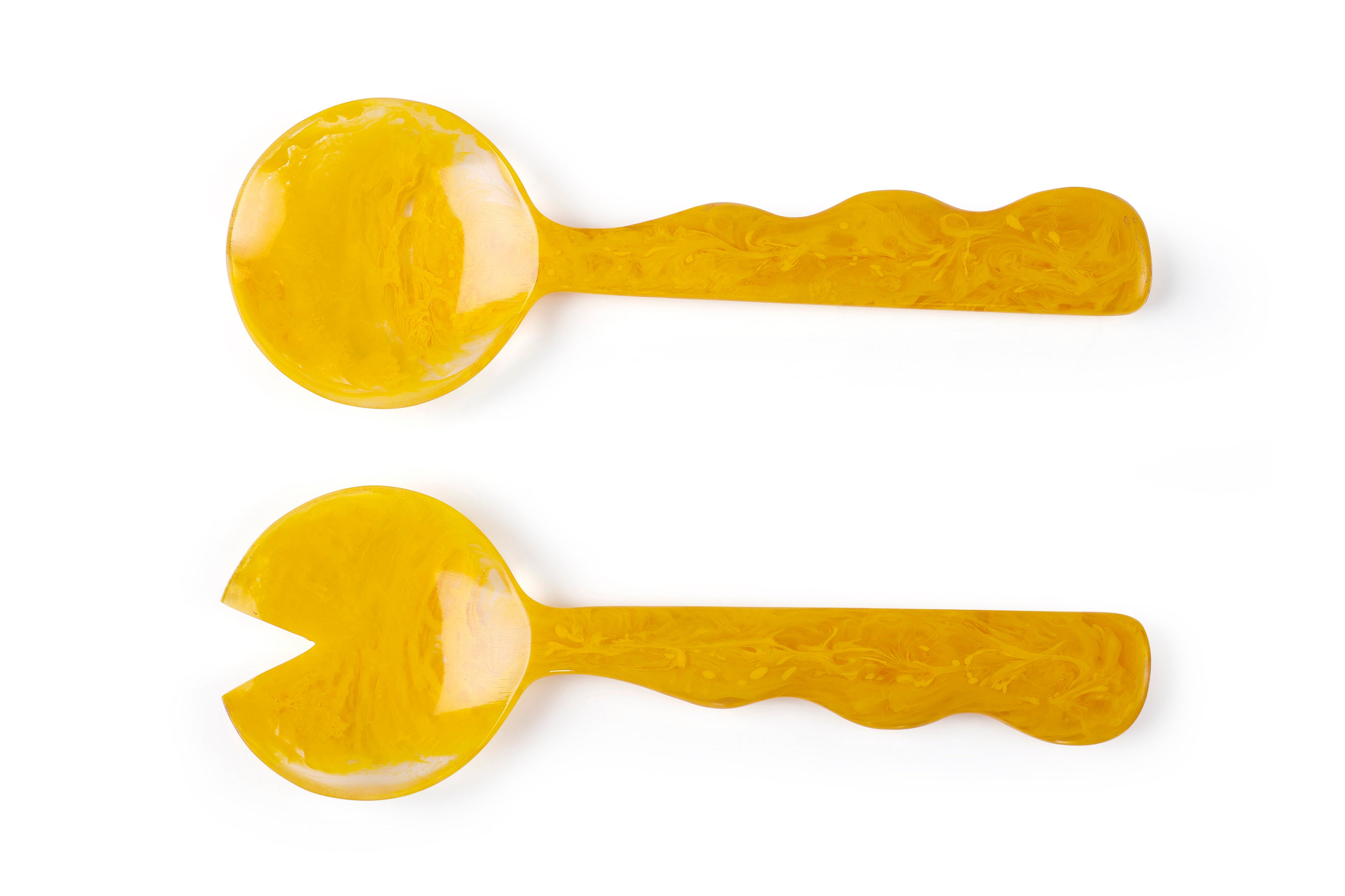 Resin Salad Server- Mustard (Set of 2), 12.40 x 3.93 Inches