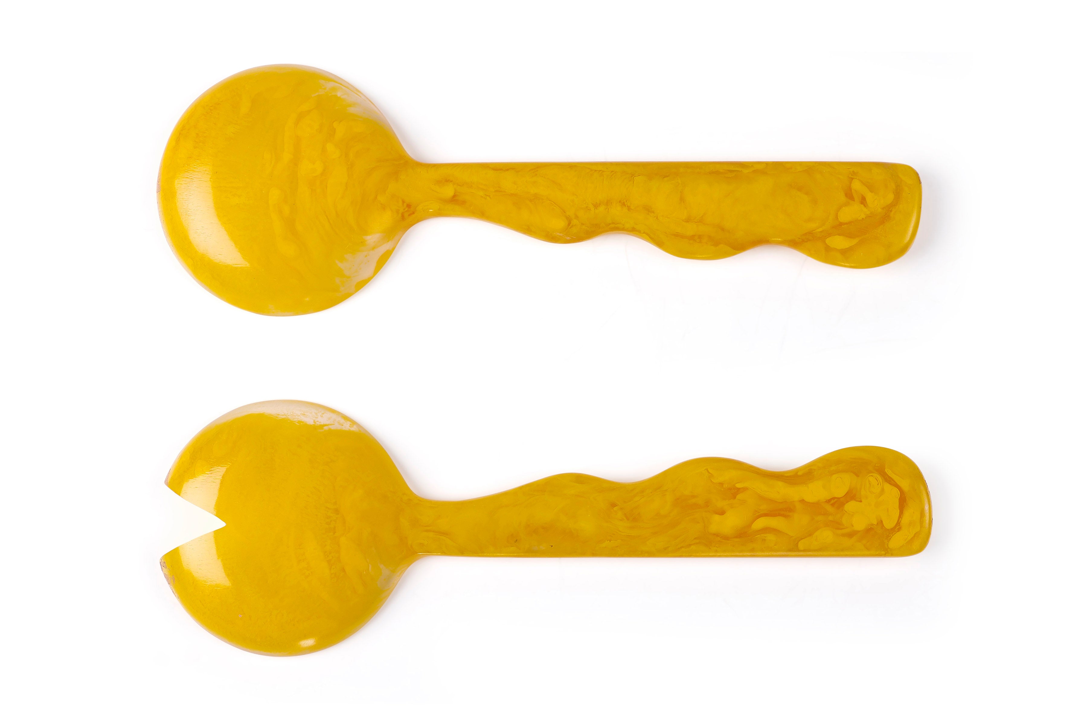 Resin Salad Server- Mustard (Set of 2), 12.40 x 3.93 Inches