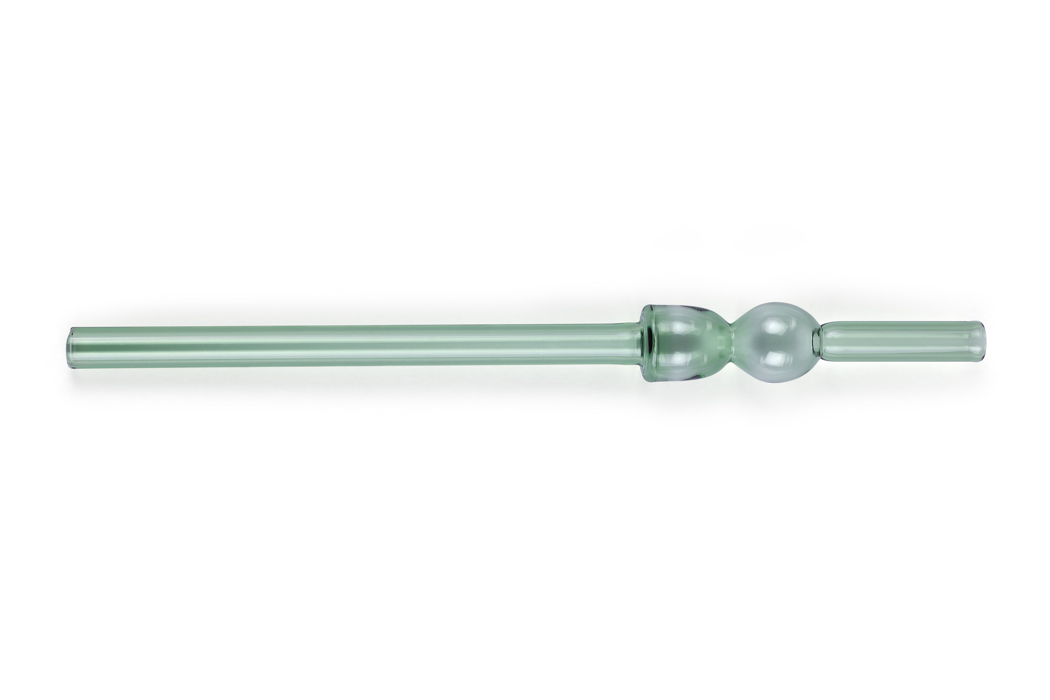 Glass Straw -Green (Set of 6) ,  8 x 1 Inches