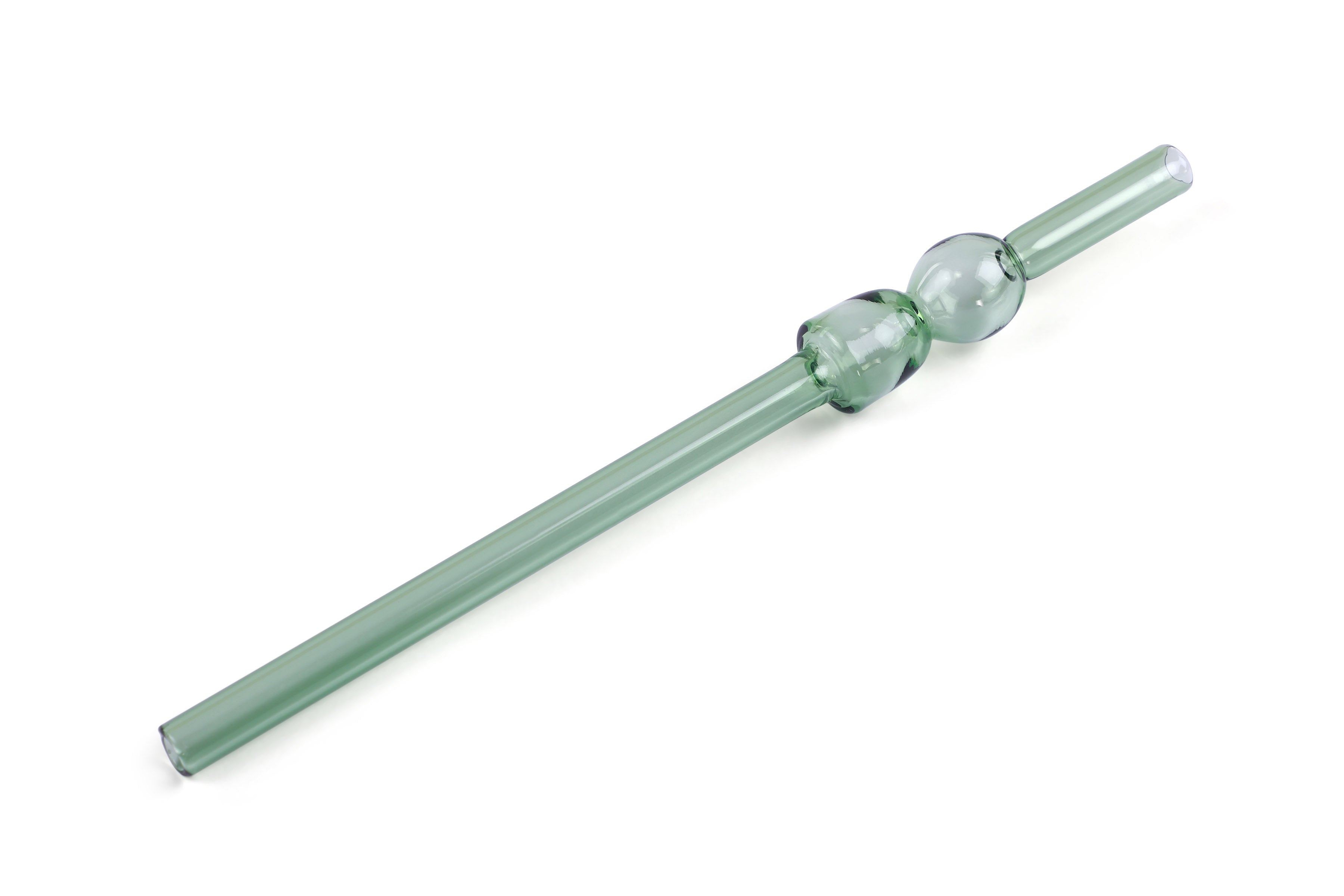 Glass Straw -Green (Set of 6) ,  8 x 1 Inches