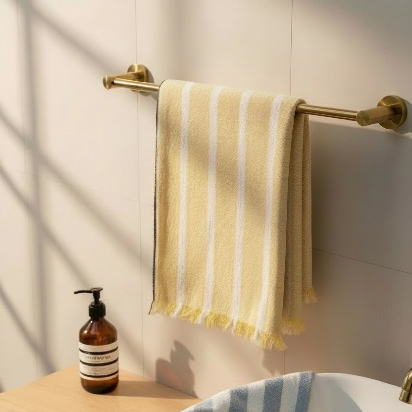 Handloom Cotton Hello Yellow Hand Towel 18x26 Inches