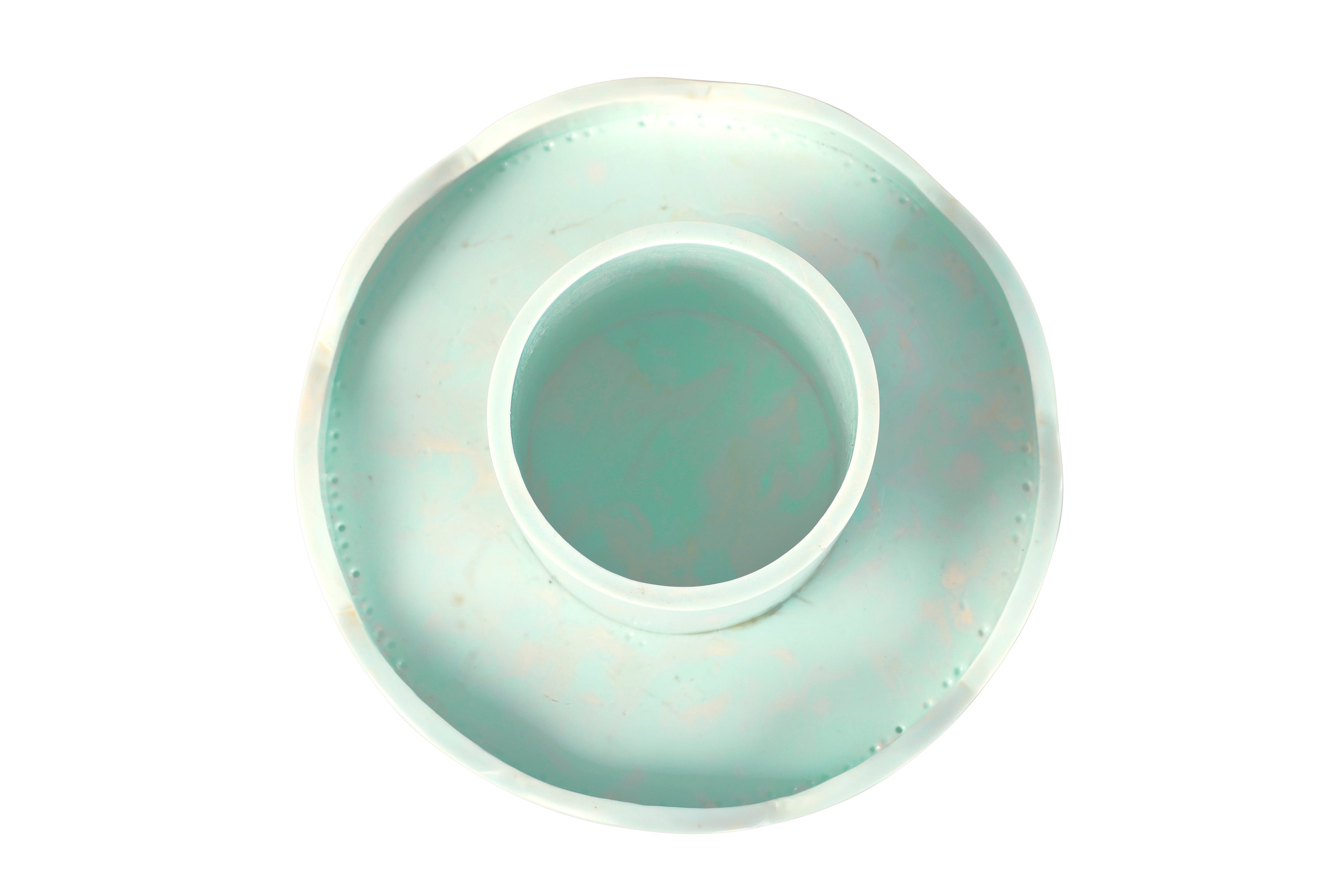 Blue Scallop Resin Cake Stand | Hand-Poured Resin | 9.5 In