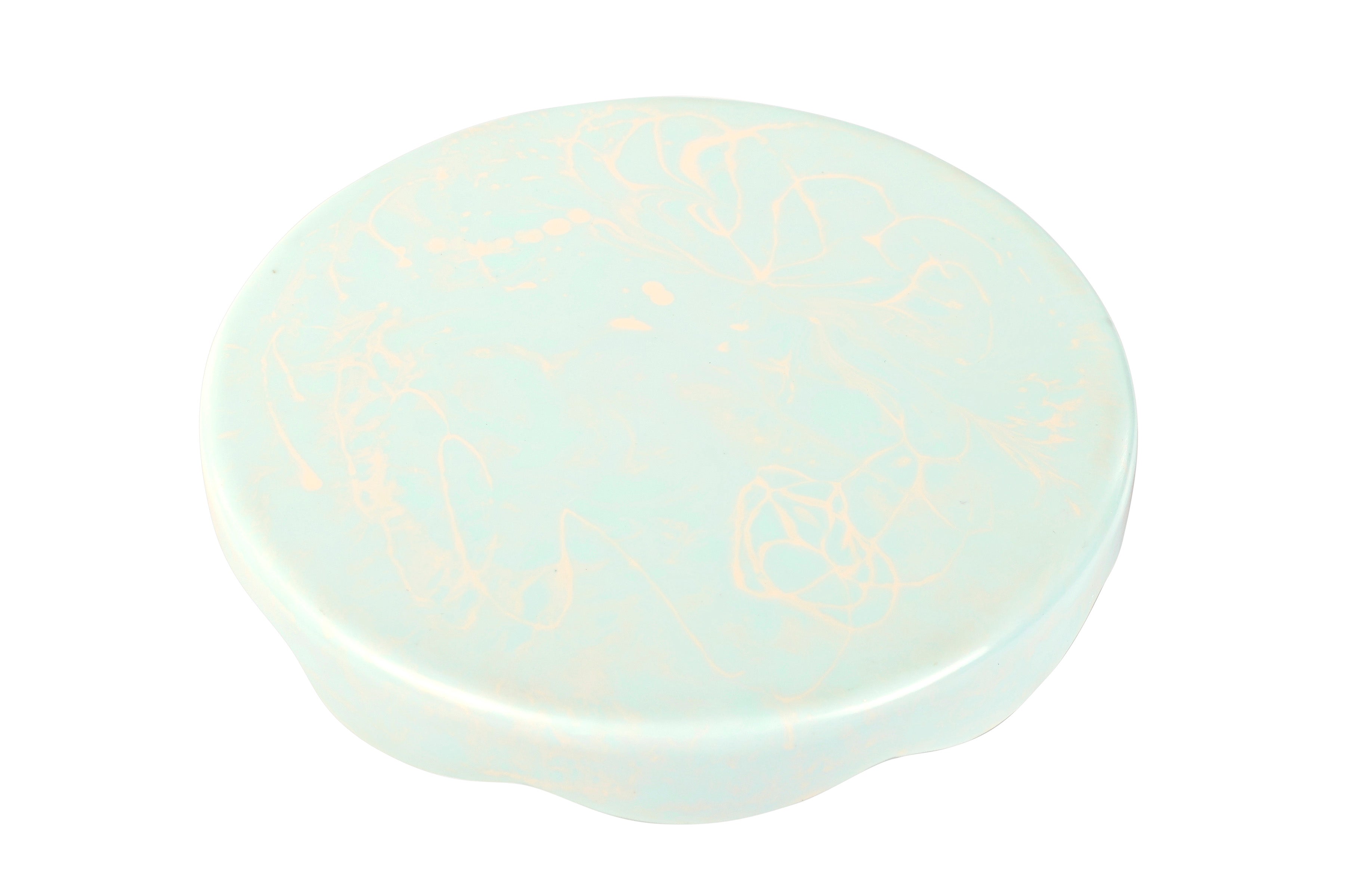 Blue Scallop Resin Cake Stand | Hand-Poured Resin | 9.5 In