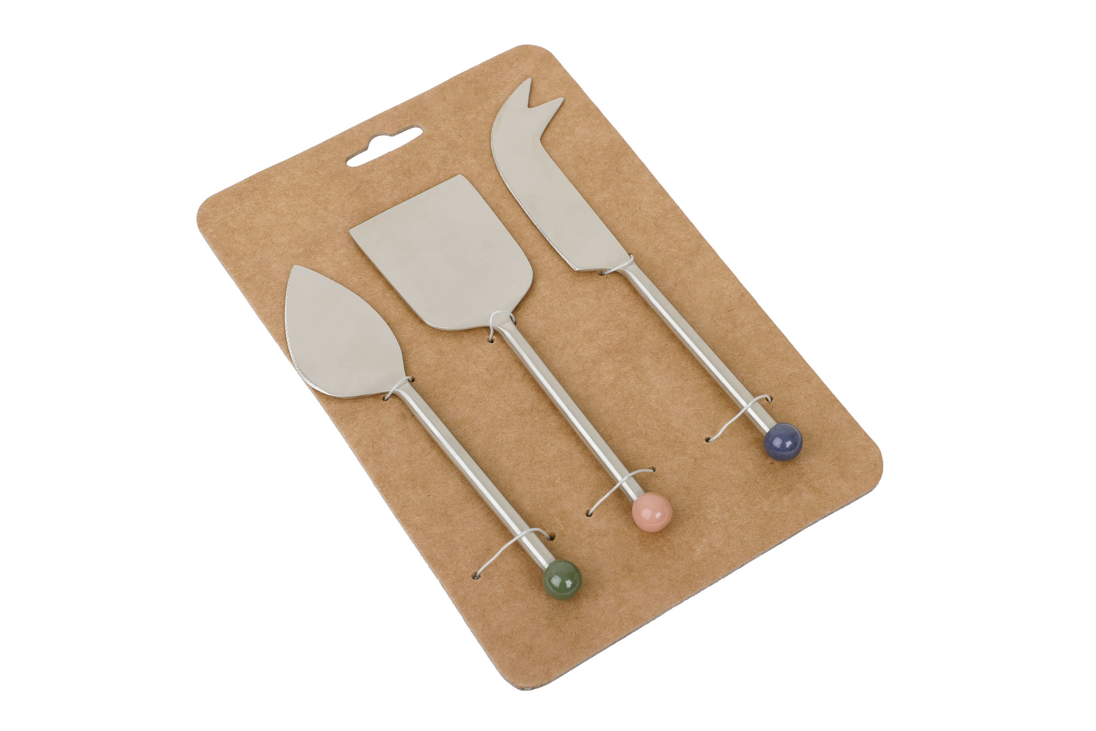 Stainless Steel Cheese Knife Set, (Set of 3)- 6.5 x 2 Inches