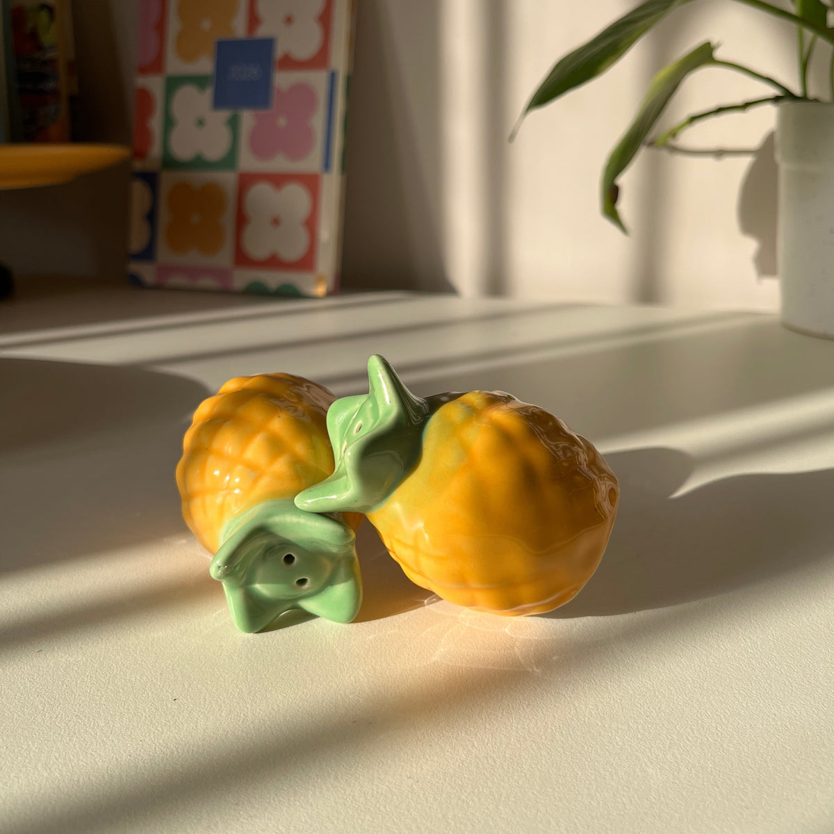 Pineapple Salt & Pepper Shakers Set | Hand-Painted Ceramic