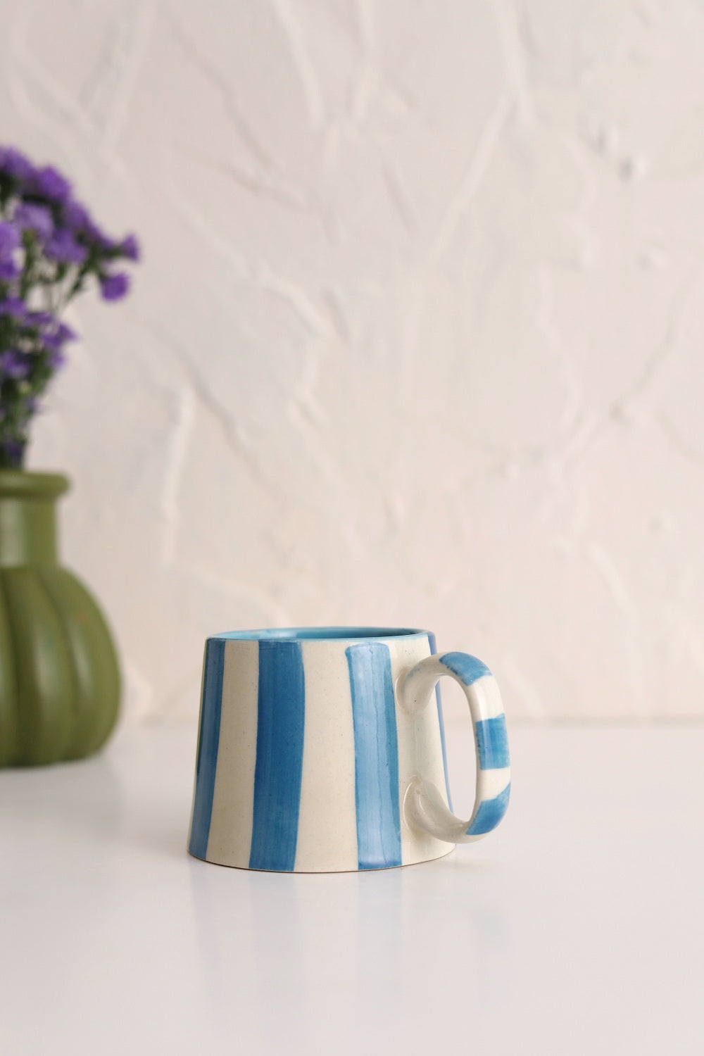 Ceramic Blue Stripe  Coffee cup- 220ml (SET OF 6)