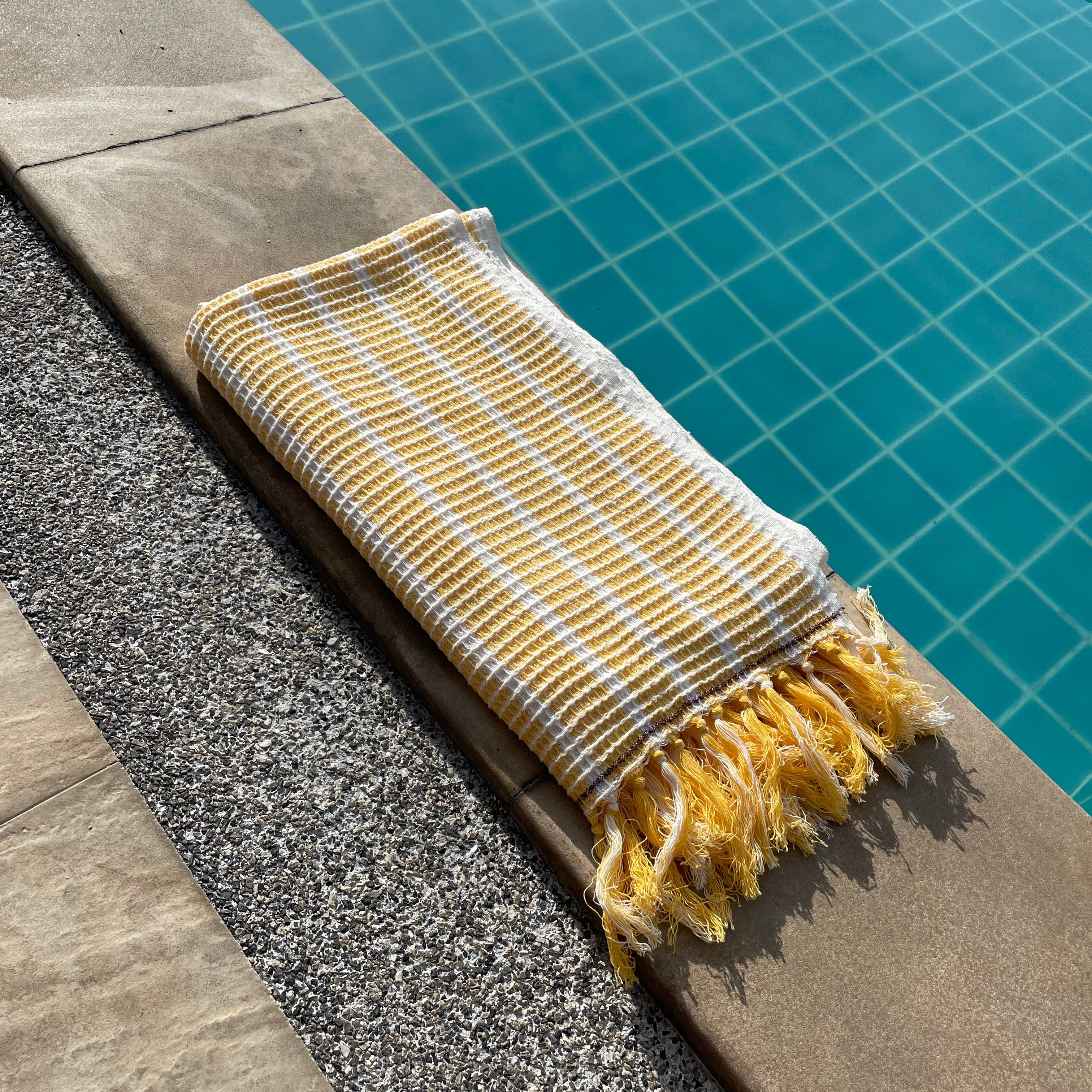 Handloom Cotton Lemon Fluff Bath Towel 30x60 Inches