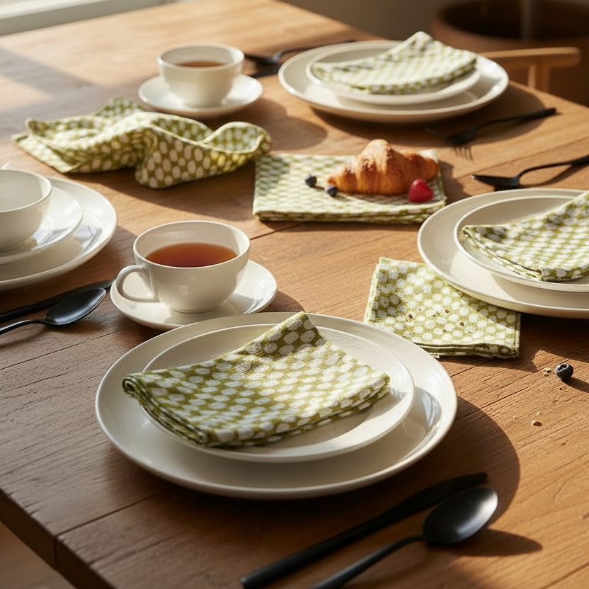 Hand Block Printed Lunch Layers Dinner Napkin 18x18 Inches (Set of 4)