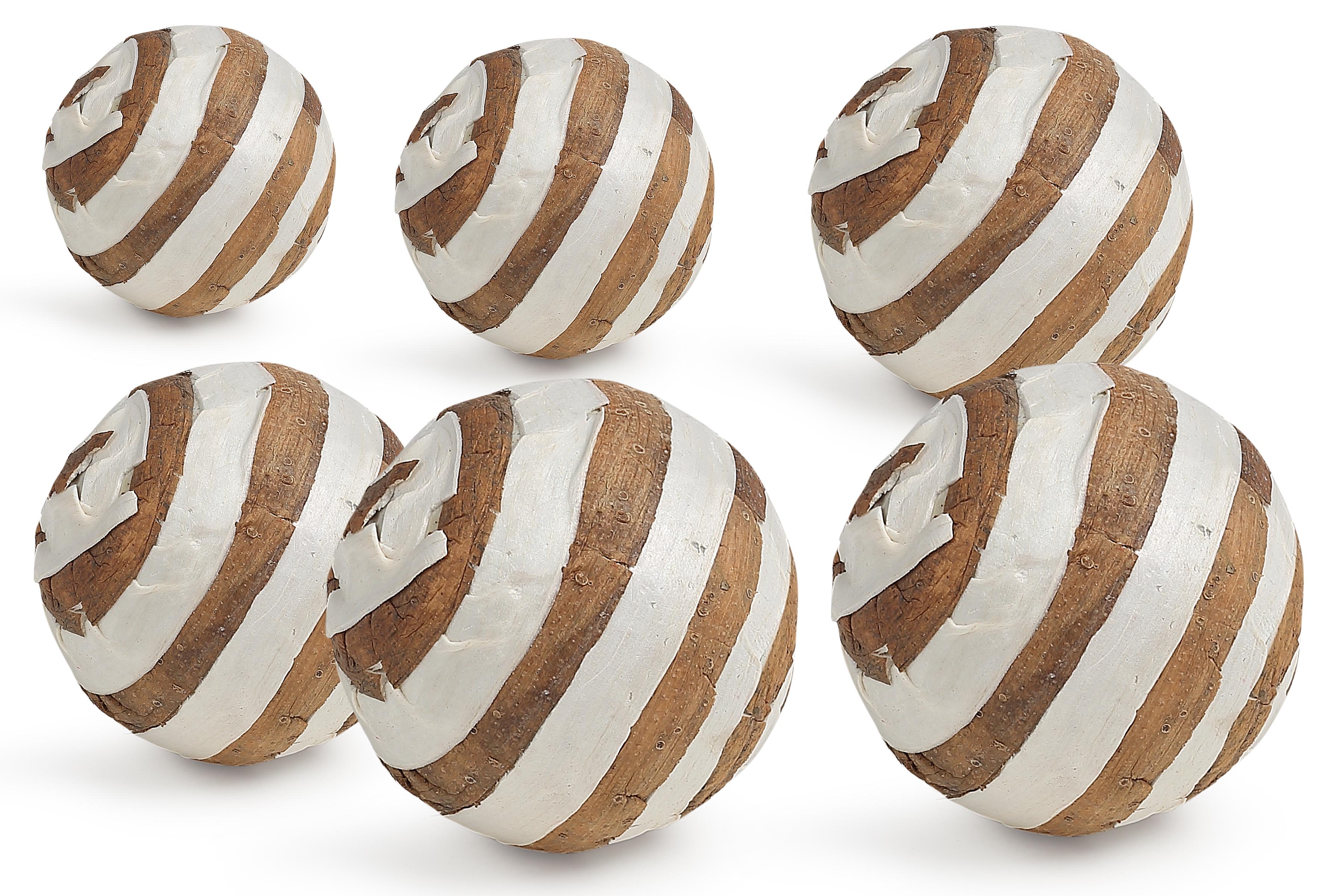 Boho Decor Sola Wood Zebra Balls - Dia 10 inch (SET OF 6)