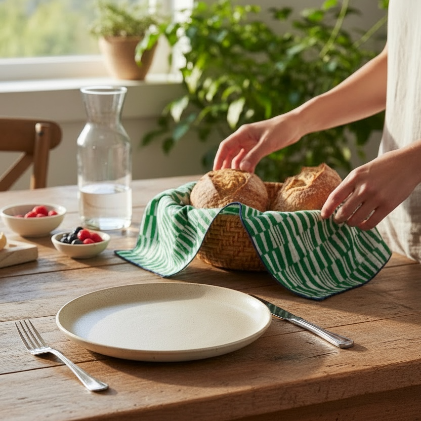 Hand Block Printed Next Door Dinner Napkin 18x18 Inches (Set of 4)