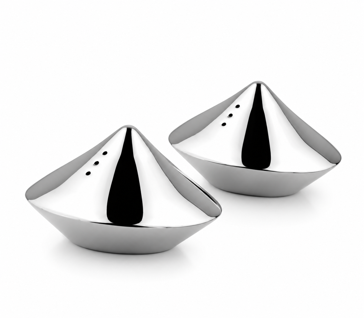 Handmade stainless steel salt and pepper shaker