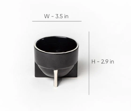 Black Pod Cappuccino Cup | Handcrafted Ceramic | Set of 2