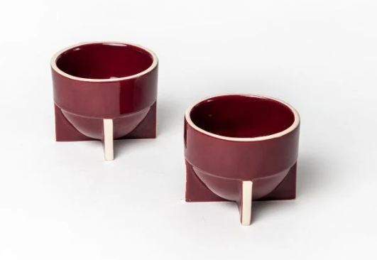 Maroon Pod Cappuccino Cup | Handcrafted Ceramic | Set of 2