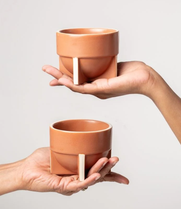 Tan Pod Cappuccino Cup | Handcrafted Ceramic | Set of 2