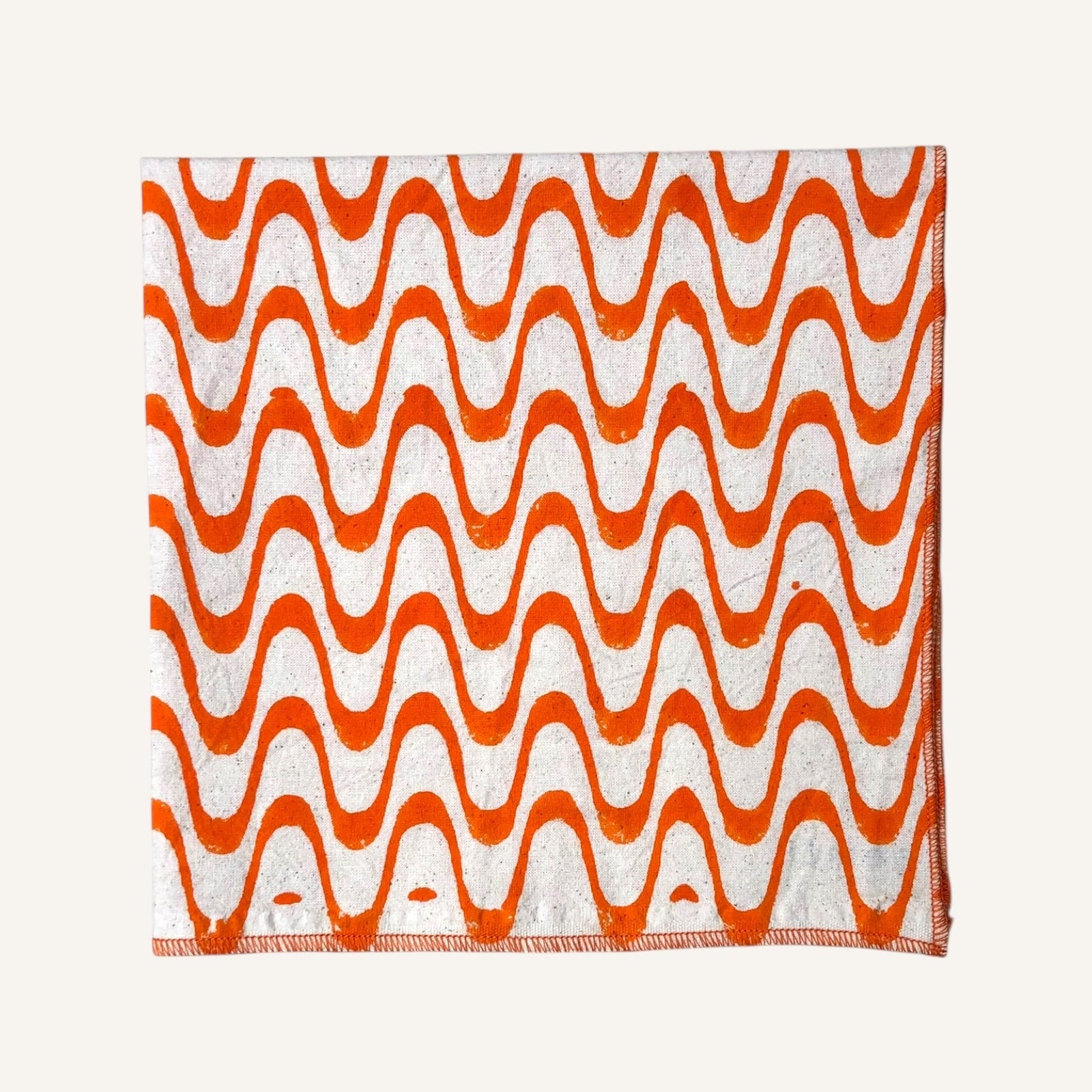 Hand Block Printed Snack Swirls Dinner Napkin 18x18 Inches (Set of 4)