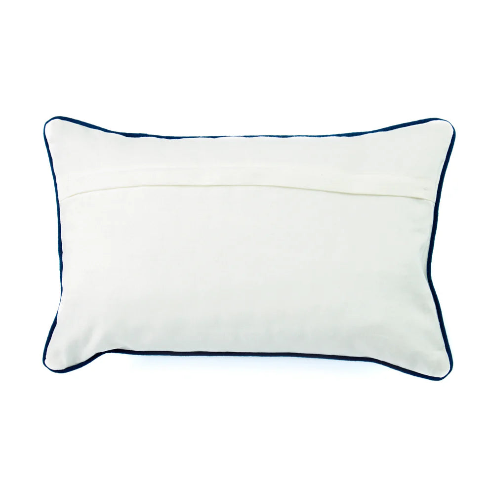 Cannes Blue Floral Cushion Cover - 12 x 30 Inches