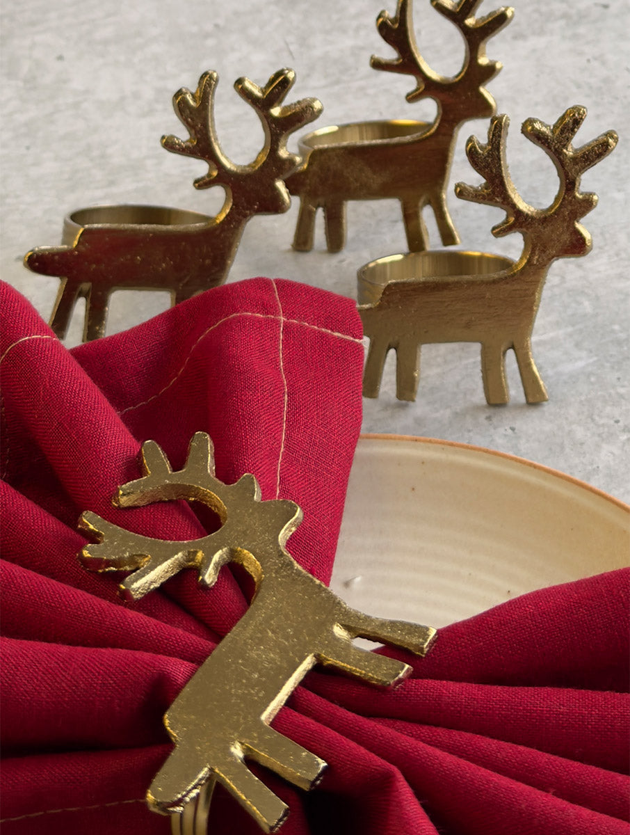 Deer Napkin Ring - Reindeer, 2.8 x 2.8 Inches