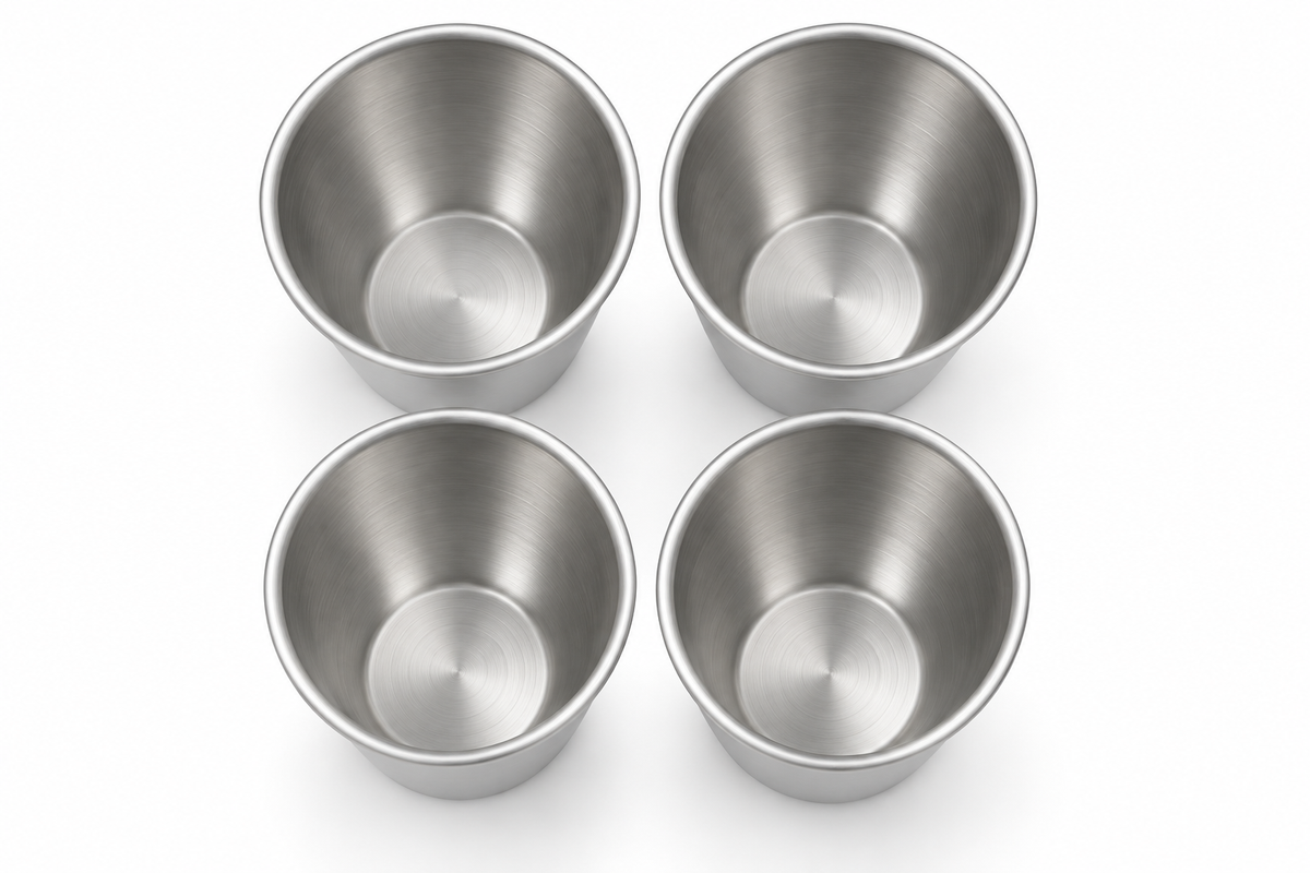 Steel Drinking Glass Set Of 4 - handmade stainless steel