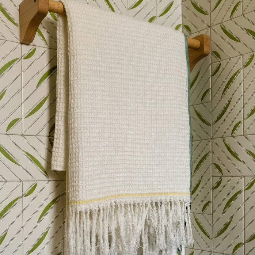 Handloom Cotton Tidal Hug Bath Towel 30x60 Inches
