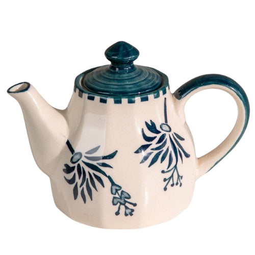 Teal Ceramic Tea Pot - 6x6x10 Inches