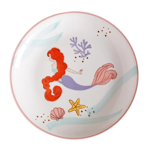 Mermaid Handpainted Ceramic Plate - 7.90 x 7.90 x 1 Inches , Set of 4