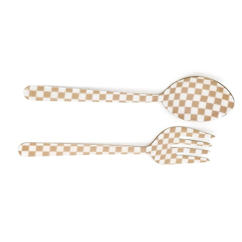 Peach Enamel Serving Spoons (Set of 2) - 11 x 2.5 Inches