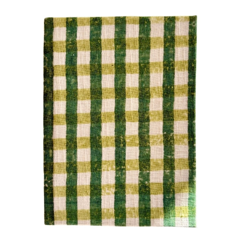 Handcrafted Sustainable Diary Journal Notebook , Green Checks - A5 (Set of 2)
