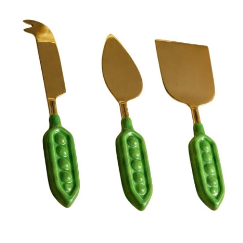 Pea Cheese Knife Set - (Set of 3) , 7 x 2 Inches