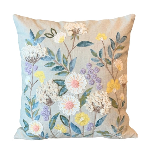 Cannes Mustard Floral Cushion Cover - 18 x 18 Inches