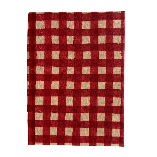 Handcrafted Sustainable Diary Journal Notebook , Red Checks -A5 (Set of 2)