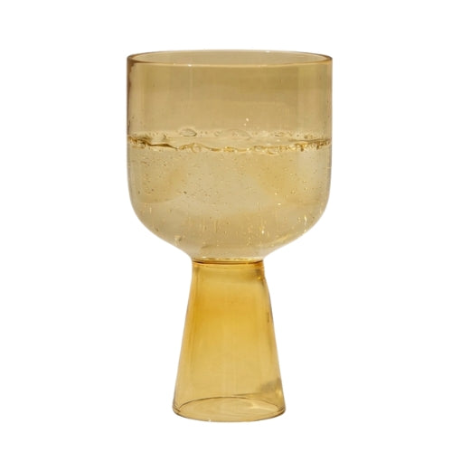 Aria Yellow Glass Dessert Bowls - 3 x 5.75 Inches, 9.45 oz (Set of 4)