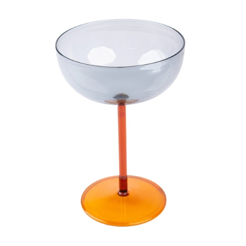 Amber Stemmed Cocktail Glass , 6.3 x 4.3 Inches (Set of 4)
