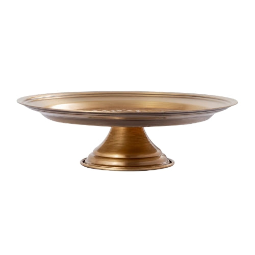 Dorris Antique Gold Platter Stand , 8.5 X 8.5 X 2.5 Inches